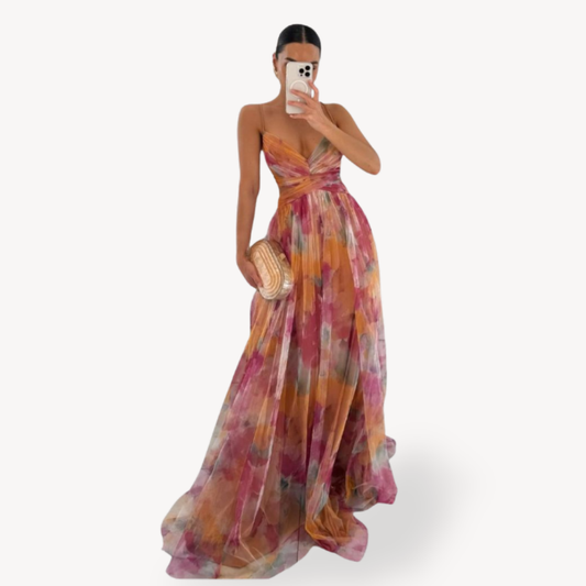 Abito lungo donna con spalline sottili